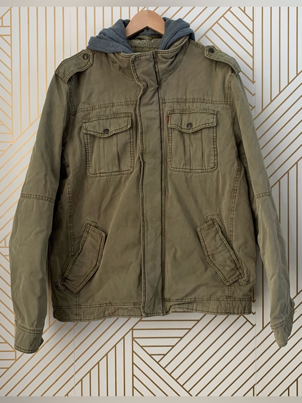 Levi's Cotton Canvas Commuter Trucker Jacket field jacket shearling lined hoodie
